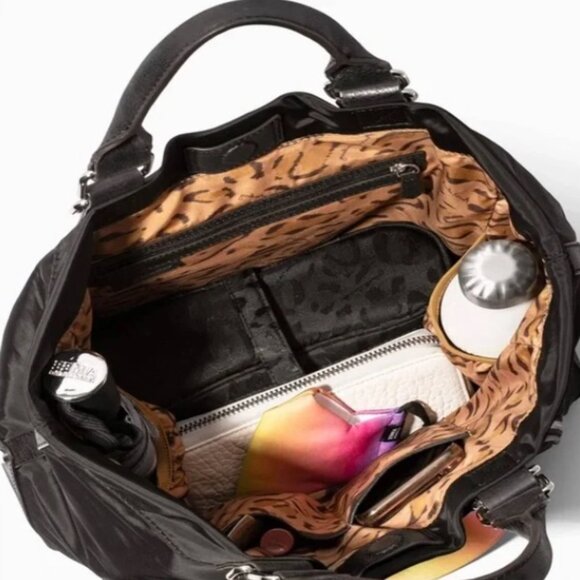 Aimee Kestenburg Lighten Up Convertible Tote Purse Shoulder Bag Lg Nylon Leather - Picture 11 of 15